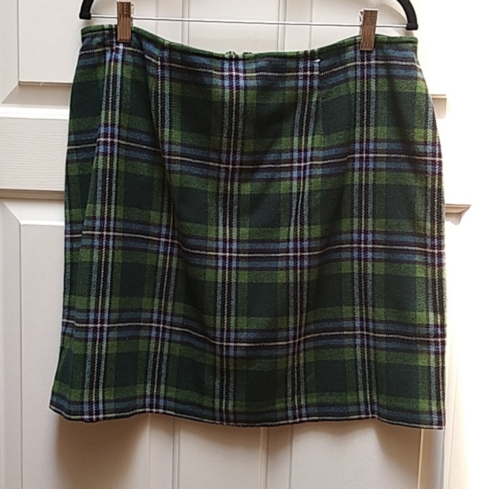 Plaid Wool Mini Skirt